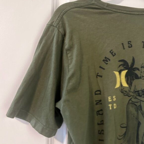 Hurley Olive Green Everyday Island Time Short Sleeve T-Shirt Men's Size Small - Picture 11 of 16